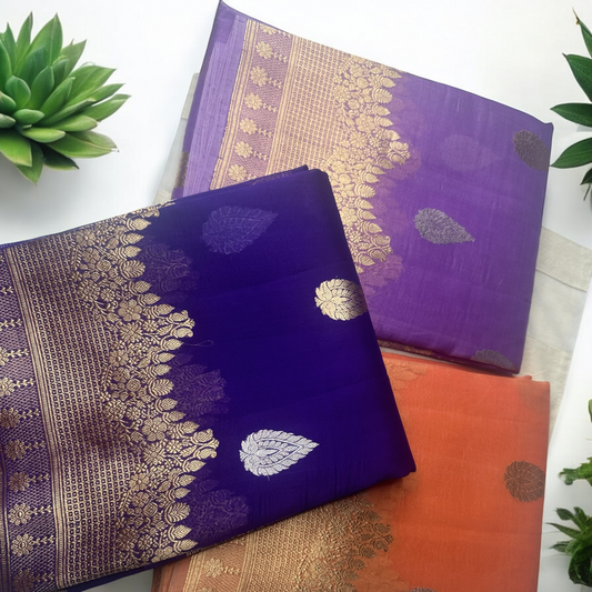 Lavender Nethra handloom pure organza saree