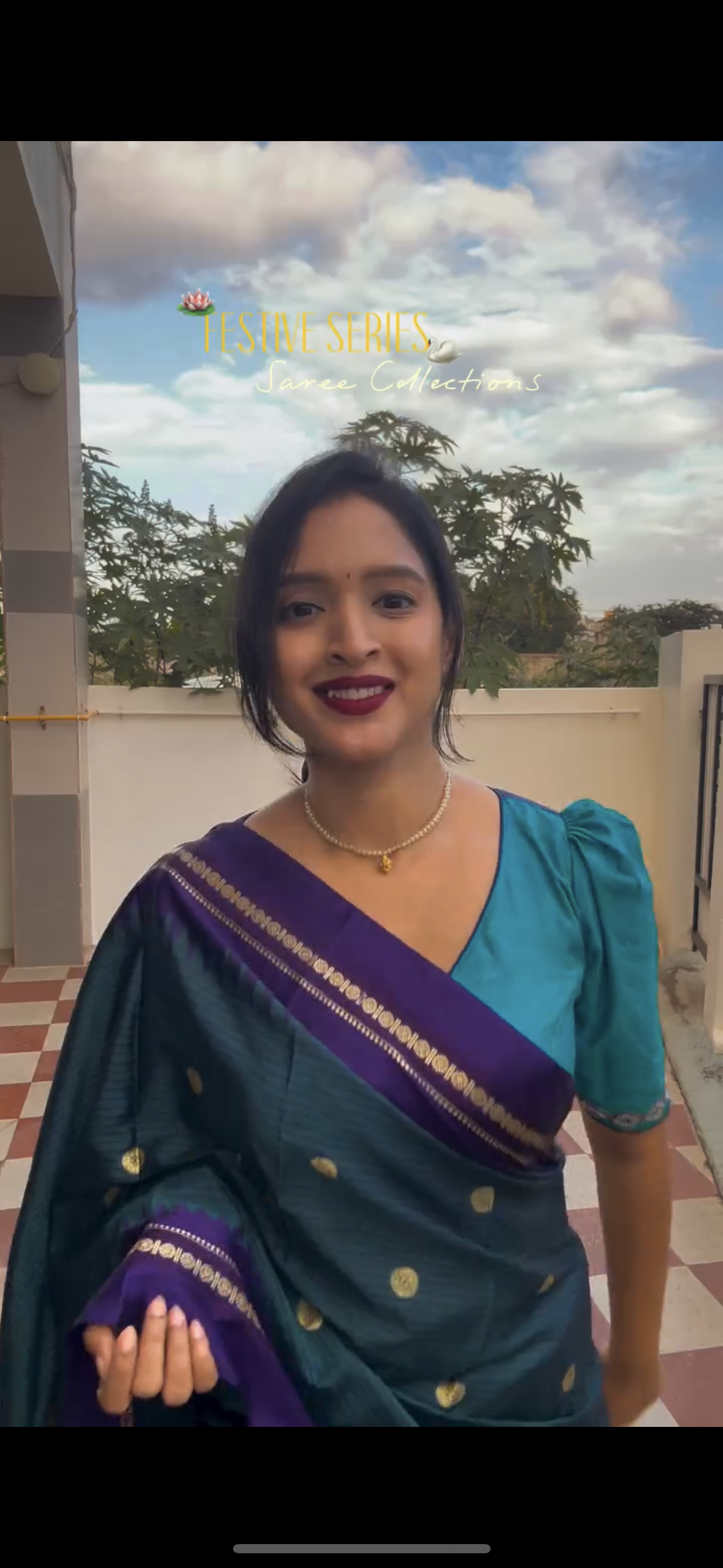 Peacock green semi silk saree