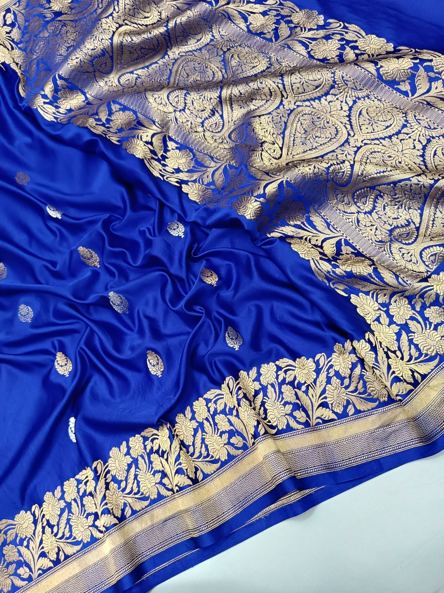 Blue Pure mashru silk saree