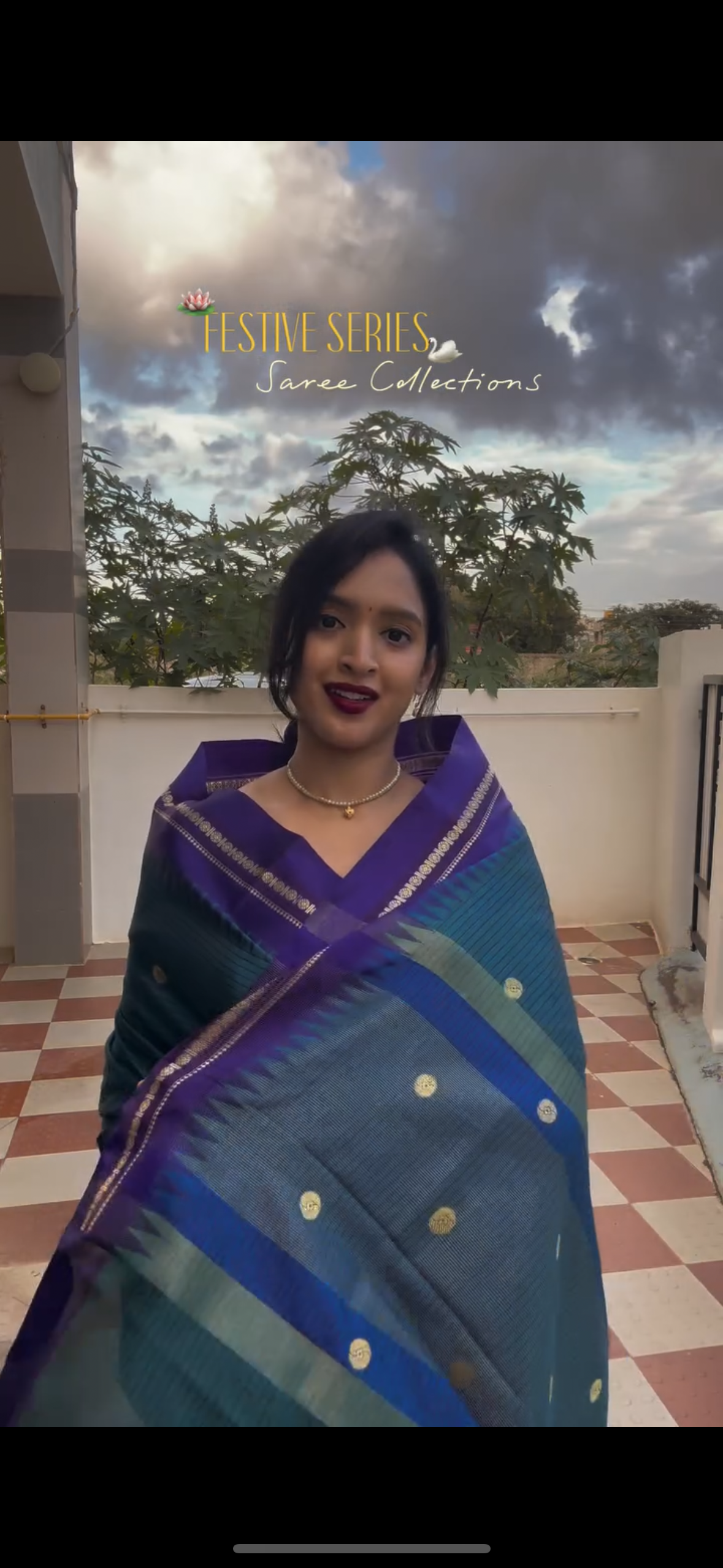 Peacock green semi silk saree