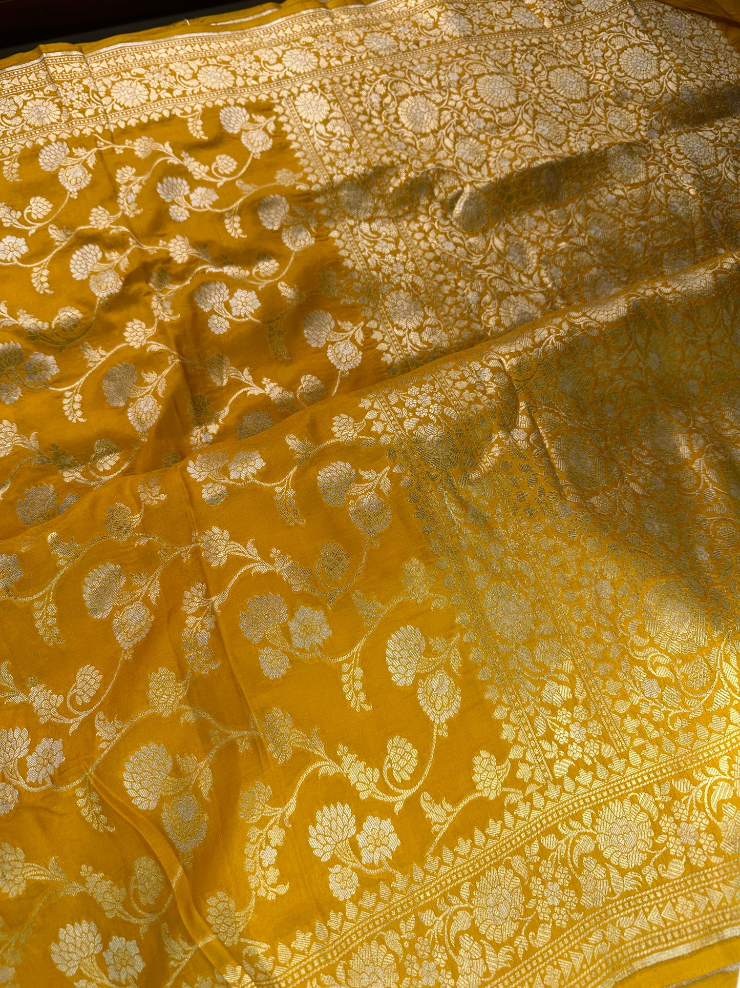 MUSTARD YELLOW KATAN BY KATAN PURE SILK SAREE