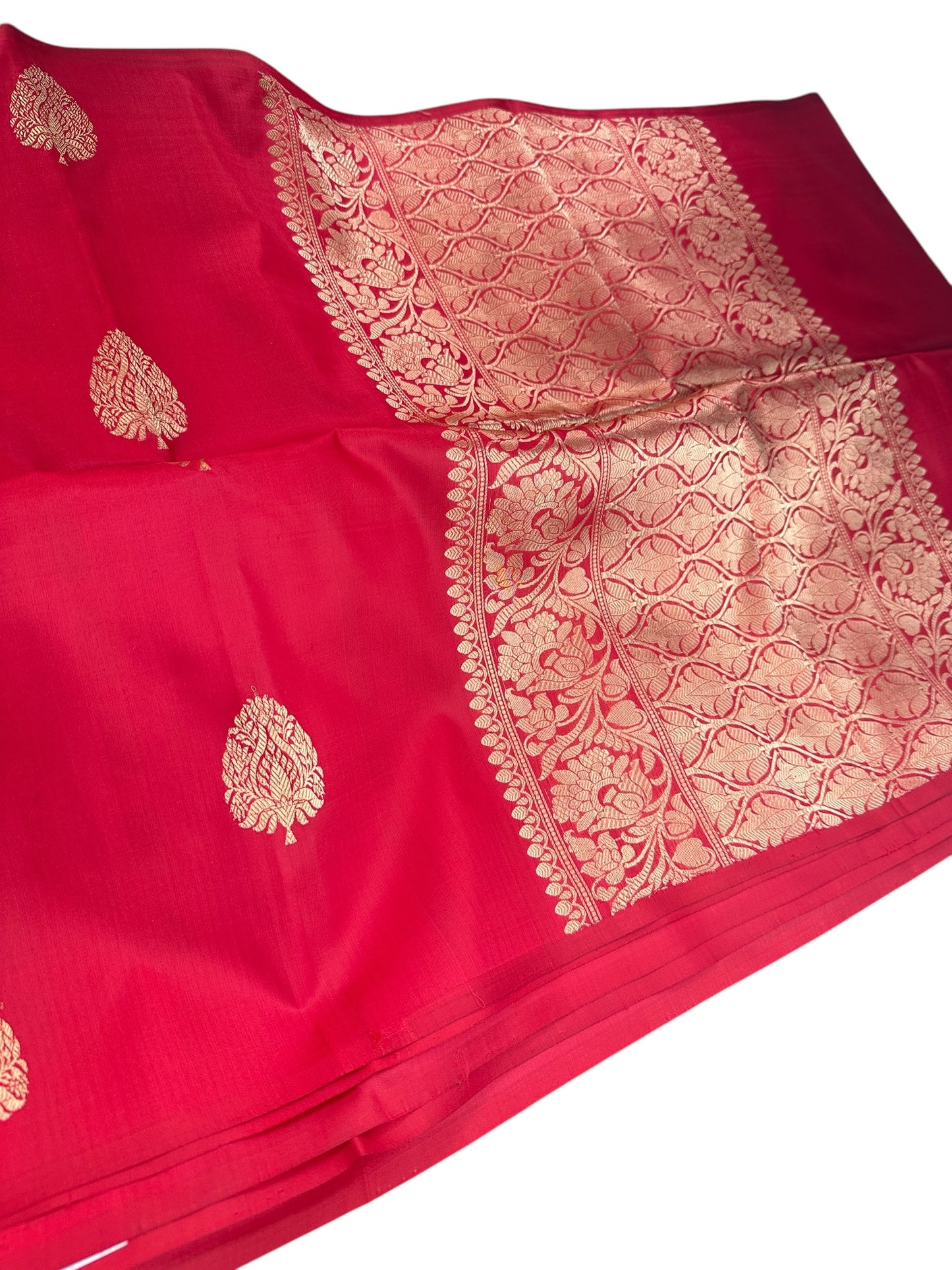 Red pure Banarasi silk saree