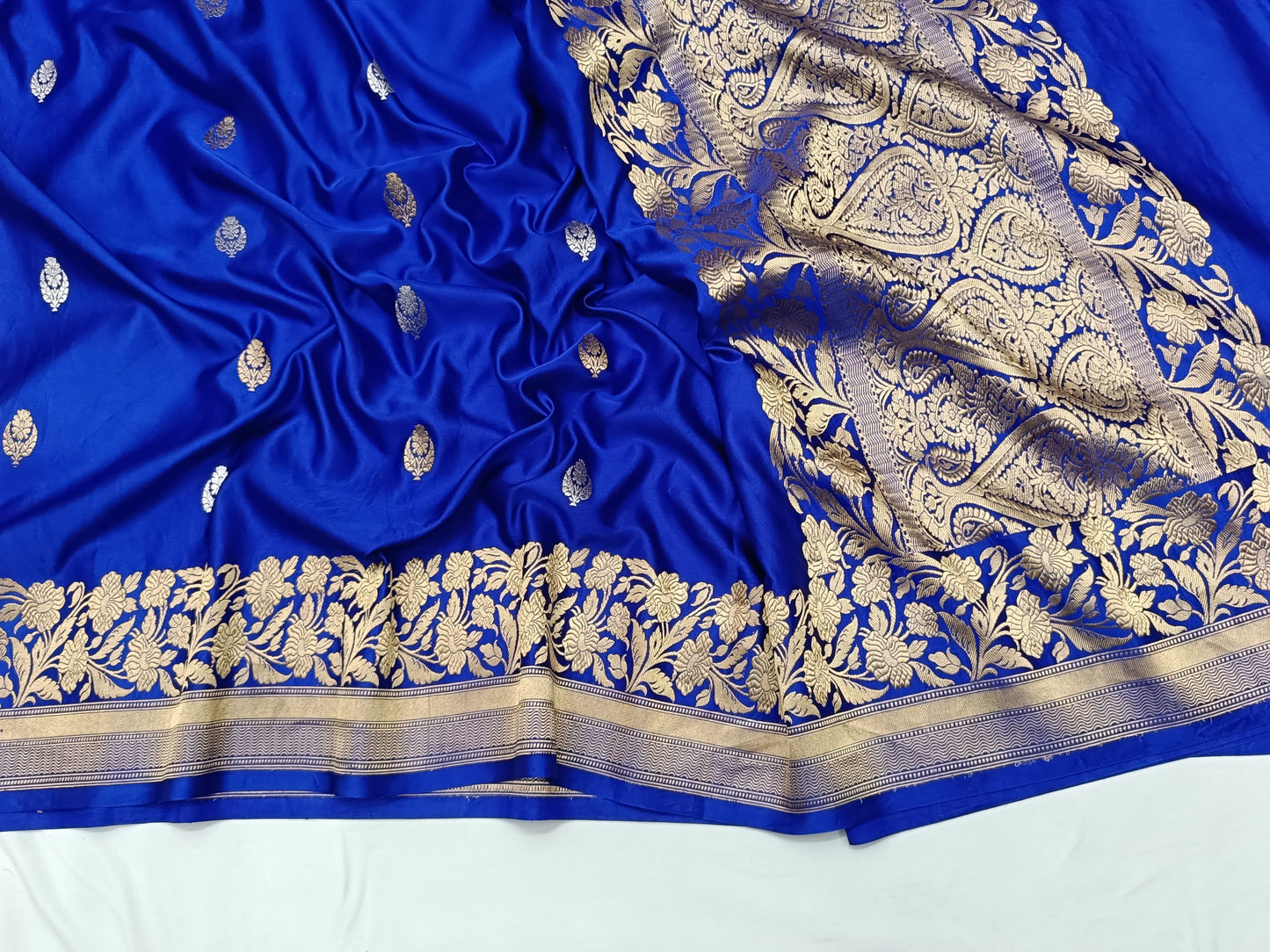 Blue Pure mashru silk saree