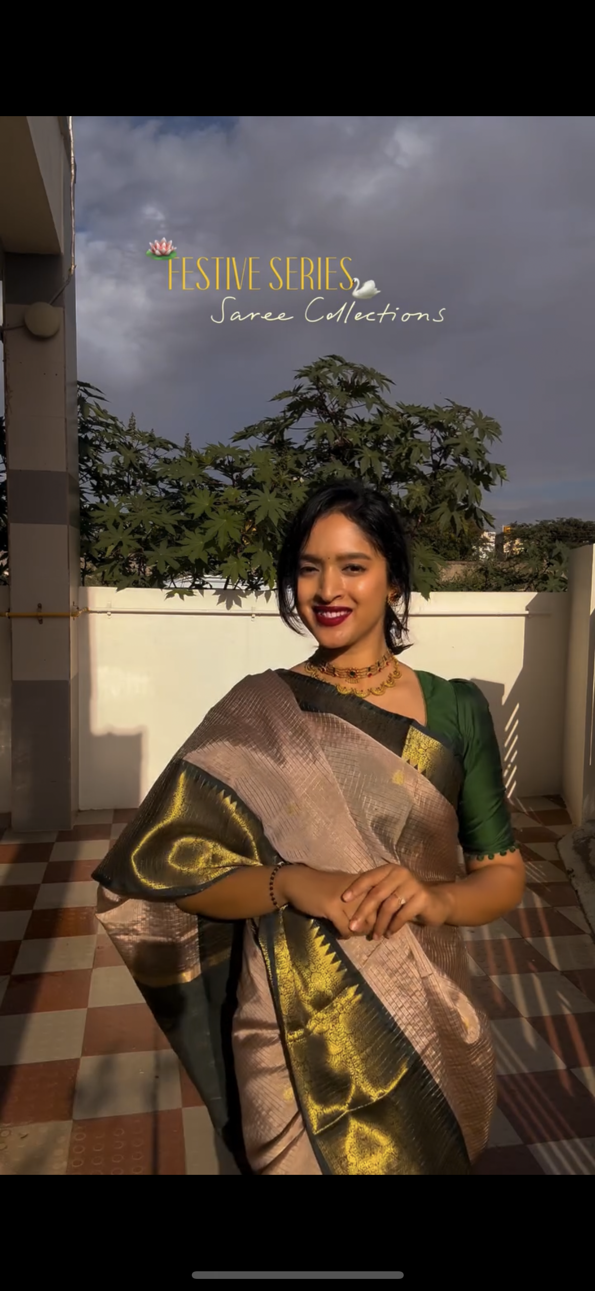 Green semi silk saree
