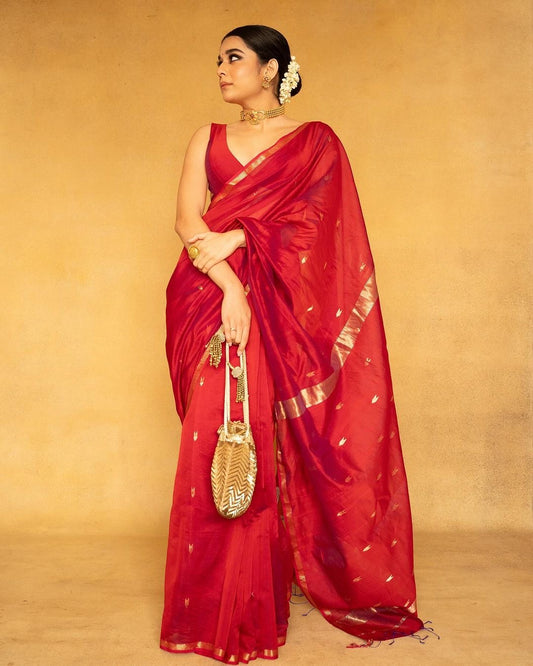 Red Star handloom silk saree