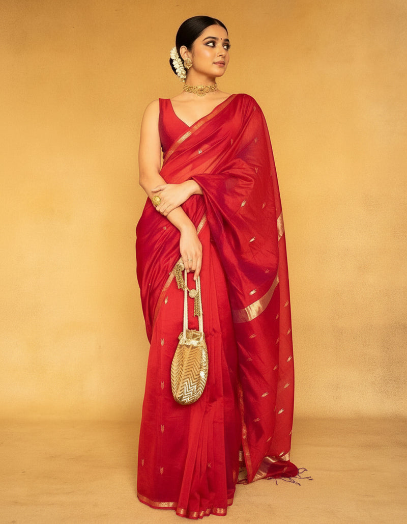 Red Star handloom silk saree