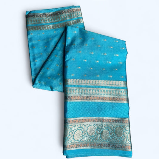 Blue Soft Georgette saree