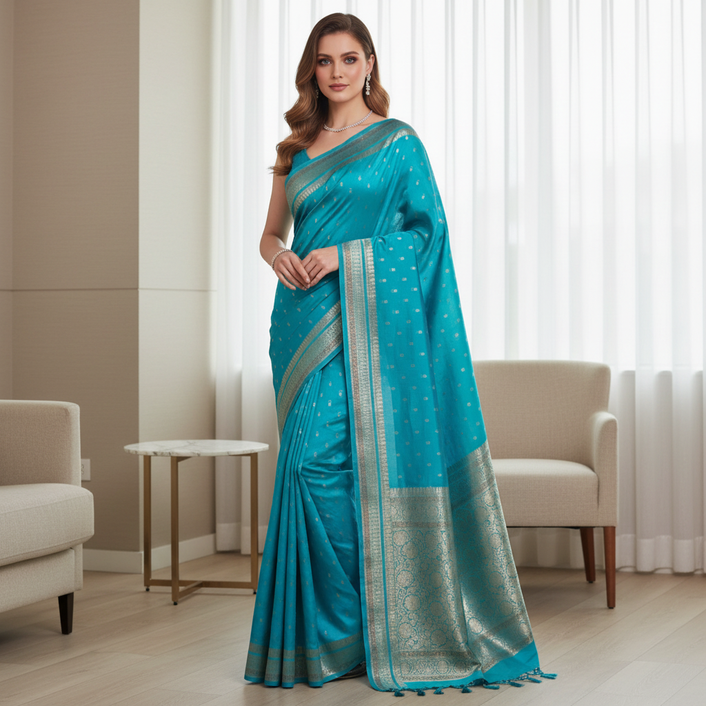 Blue Soft Georgette saree