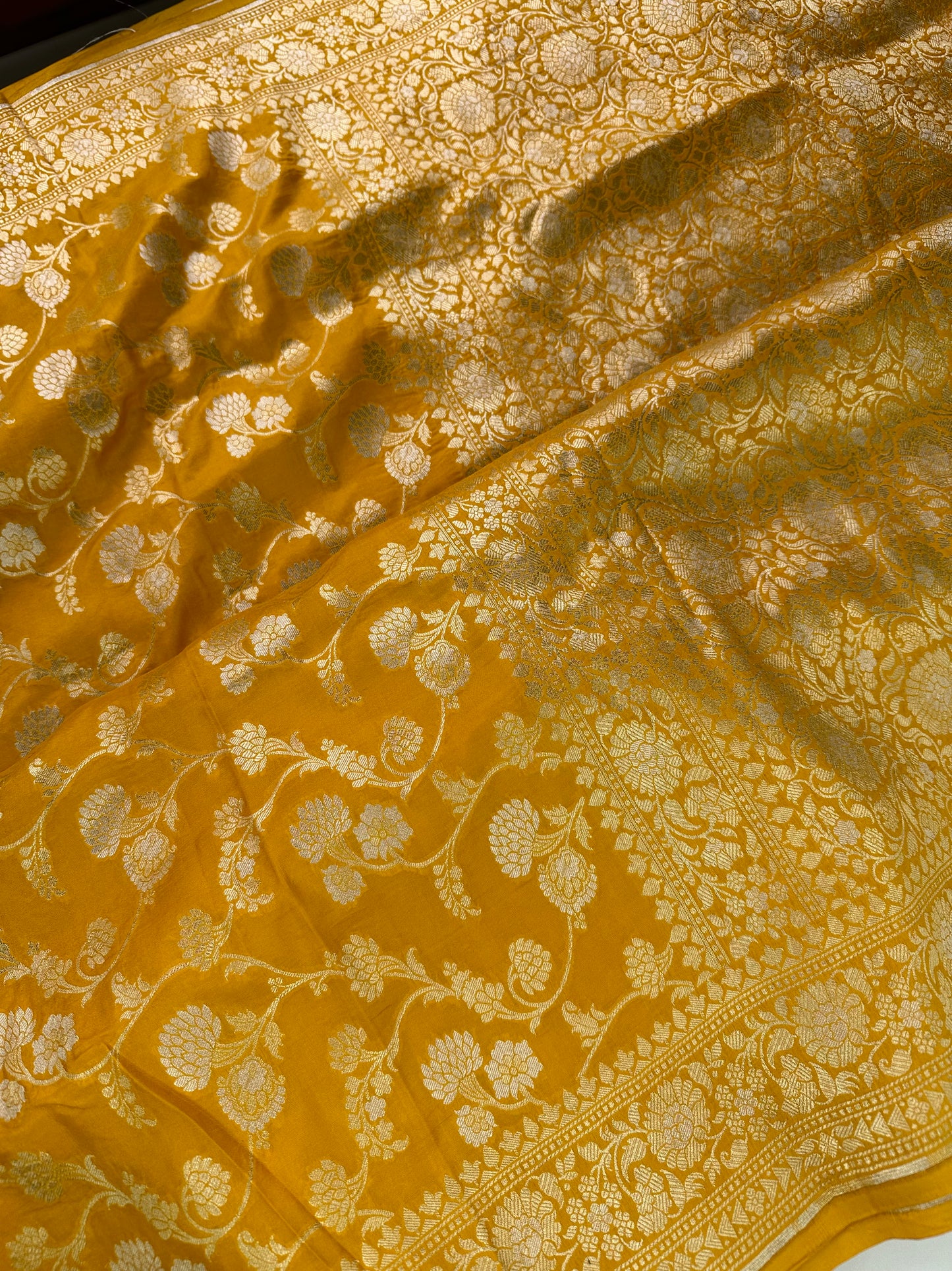 MUSTARD YELLOW KATAN BY KATAN PURE SILK SAREE