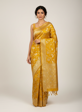 MUSTARD YELLOW KATAN BY KATAN PURE SILK SAREE