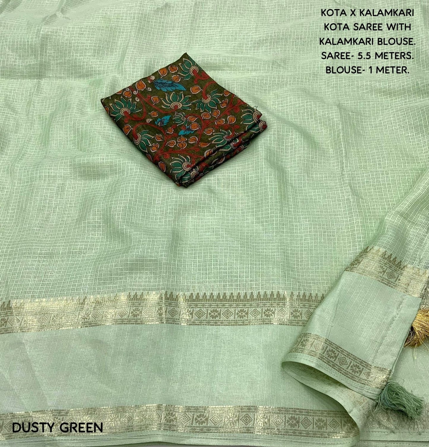 Green Kota X kalamkari saree