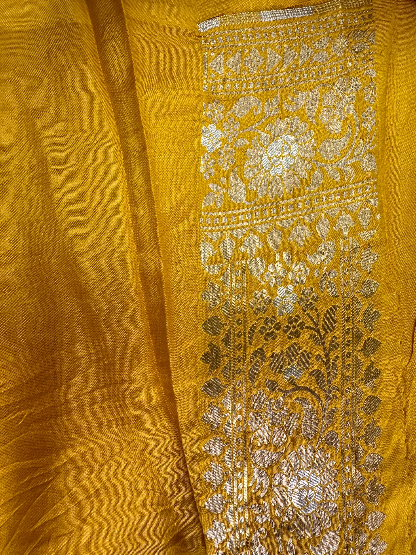 MUSTARD YELLOW KATAN BY KATAN PURE SILK SAREE