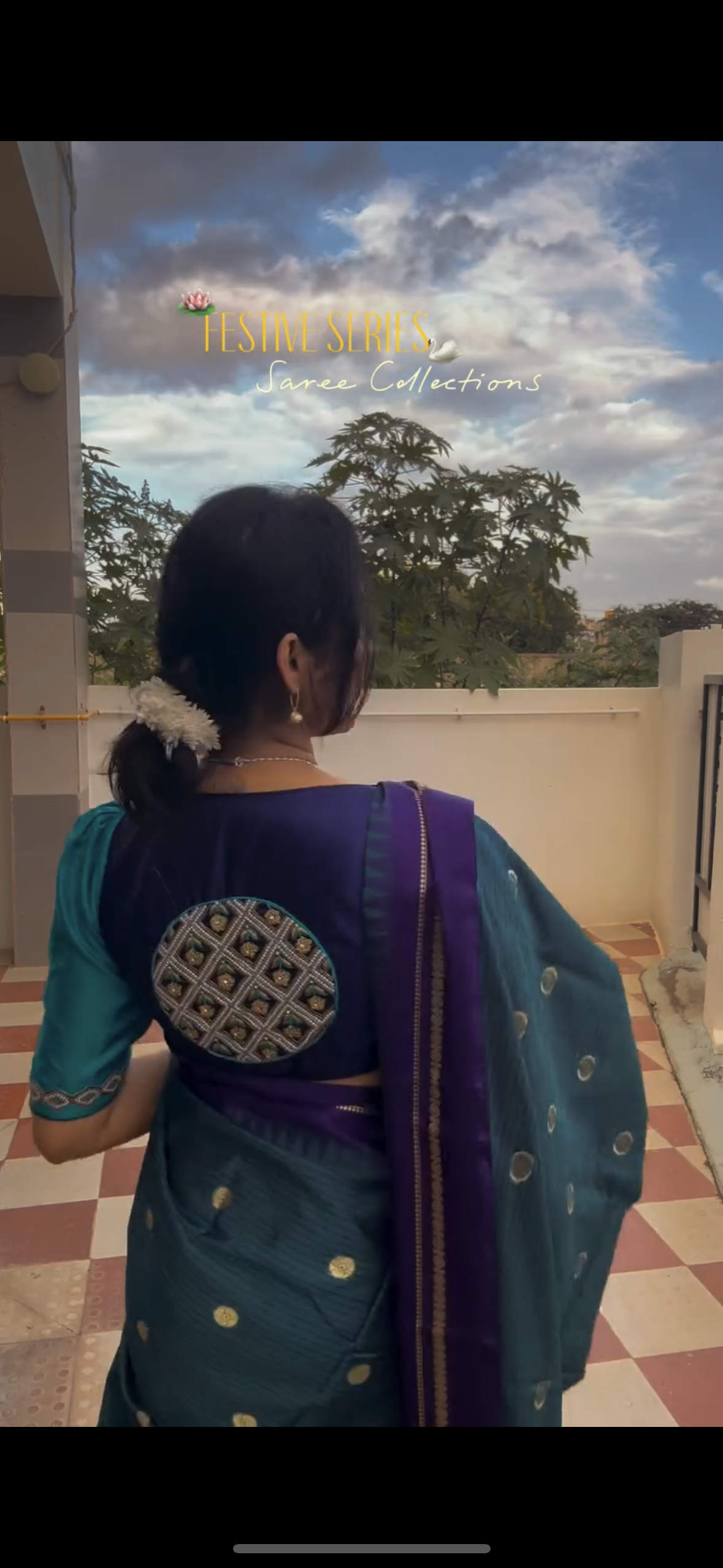 Peacock green semi silk saree