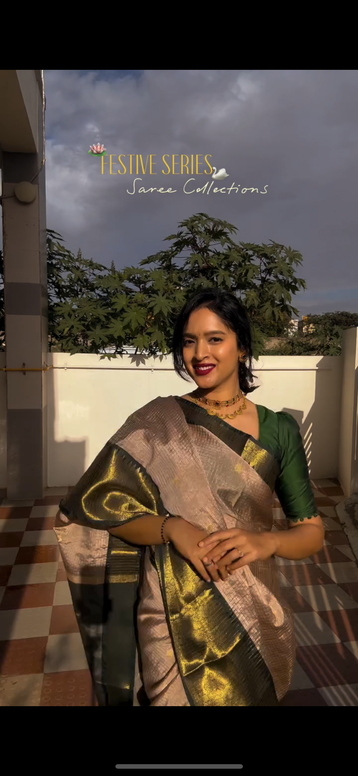 Green semi silk saree