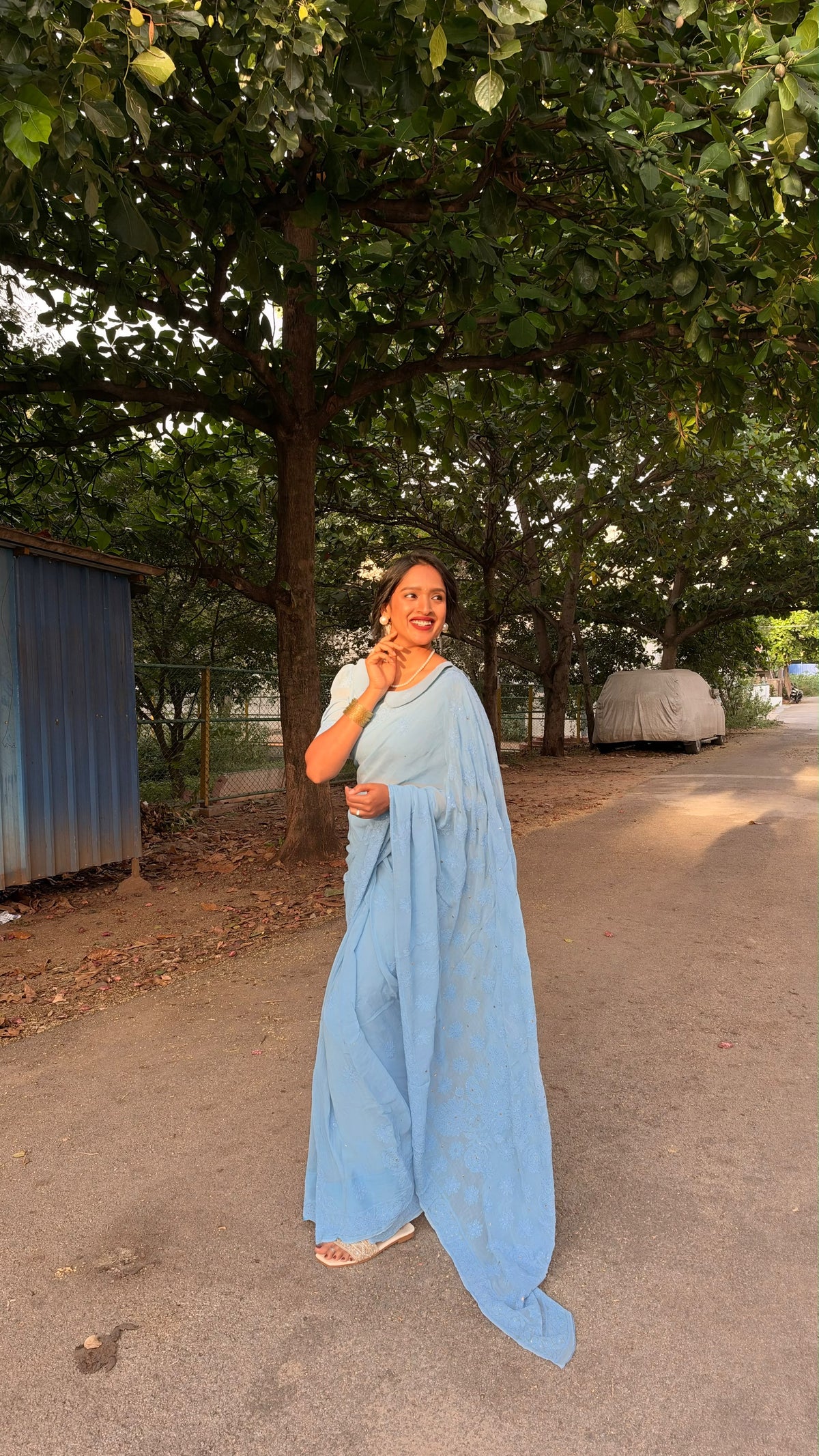 Celeste- baby blue saree- preorder only