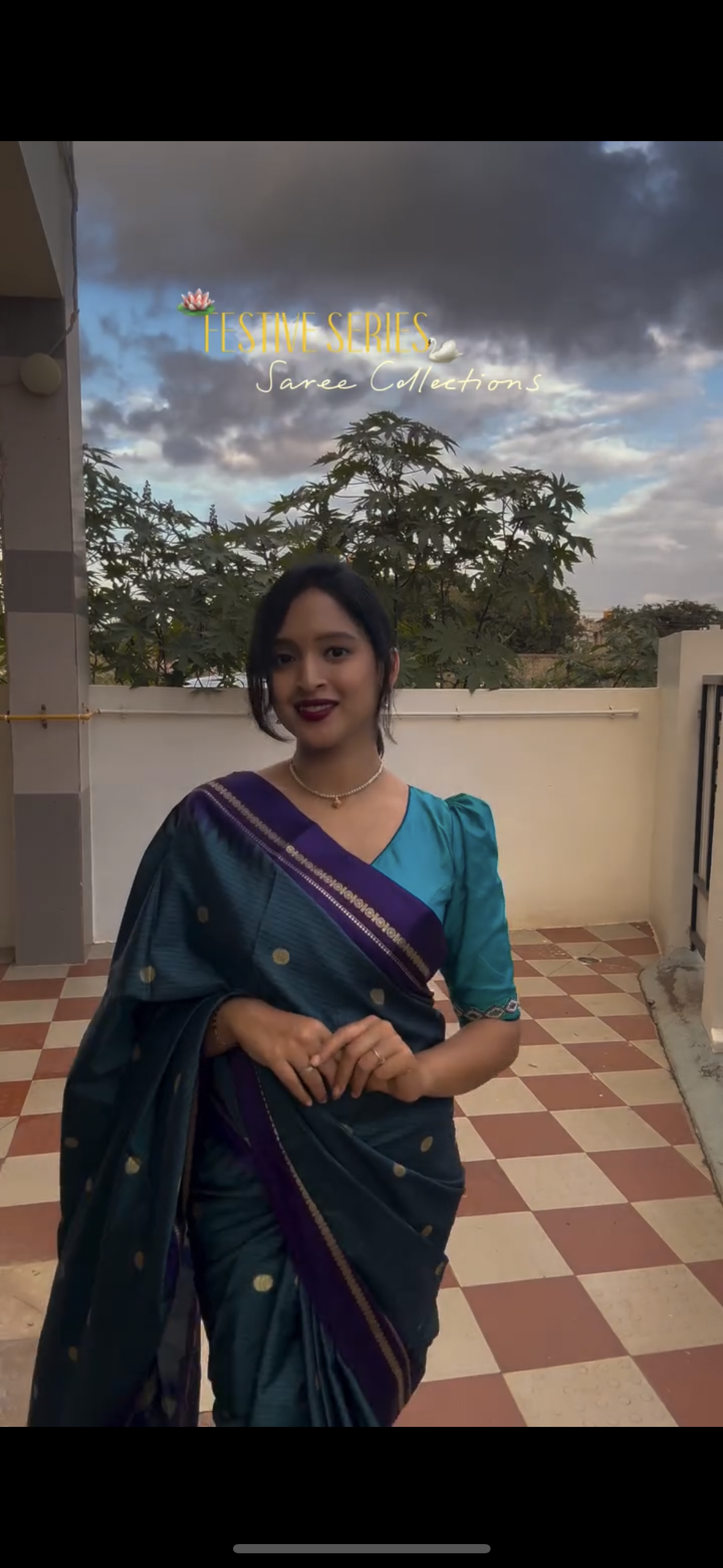 Peacock green semi silk saree