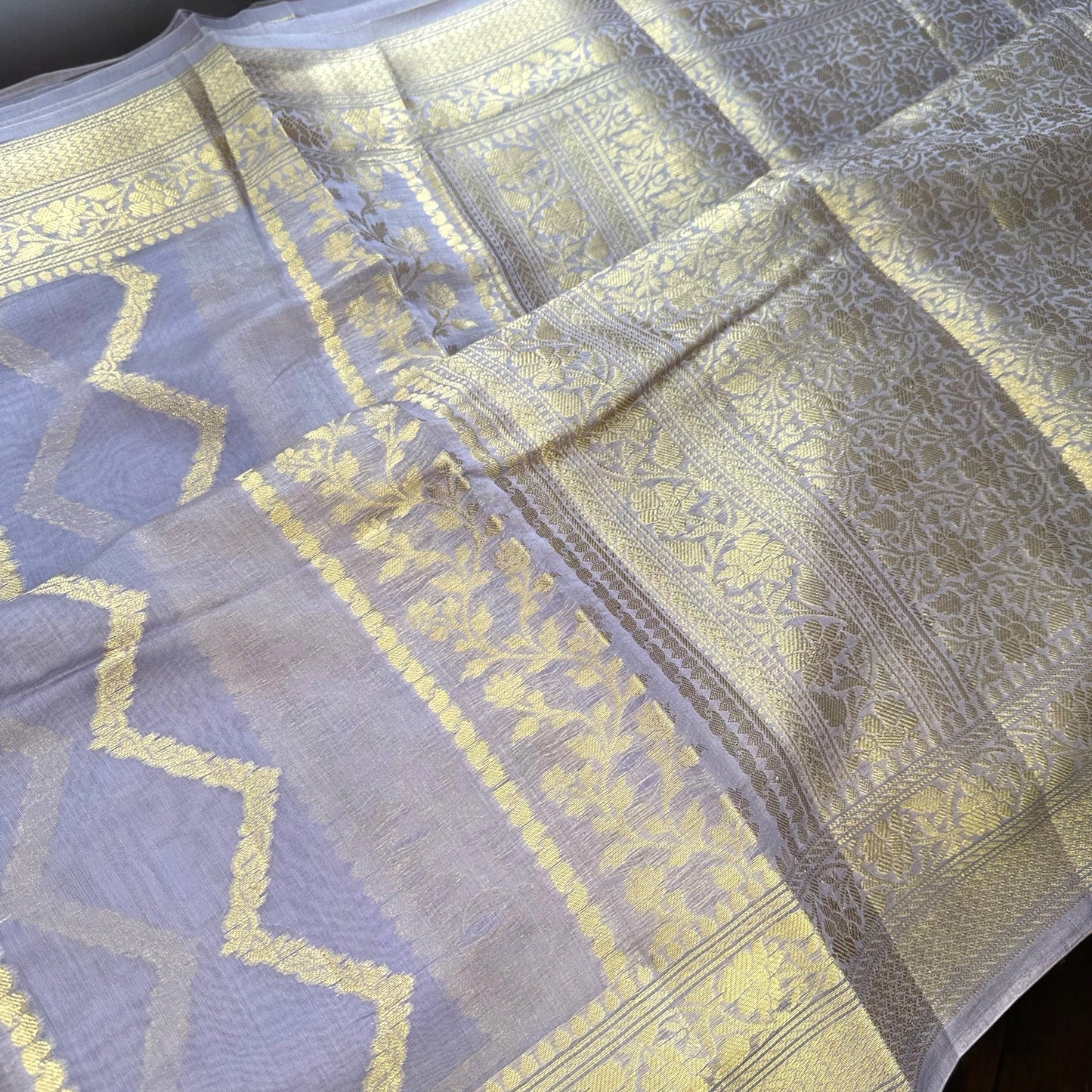 Lavender Chanderi cotton silk