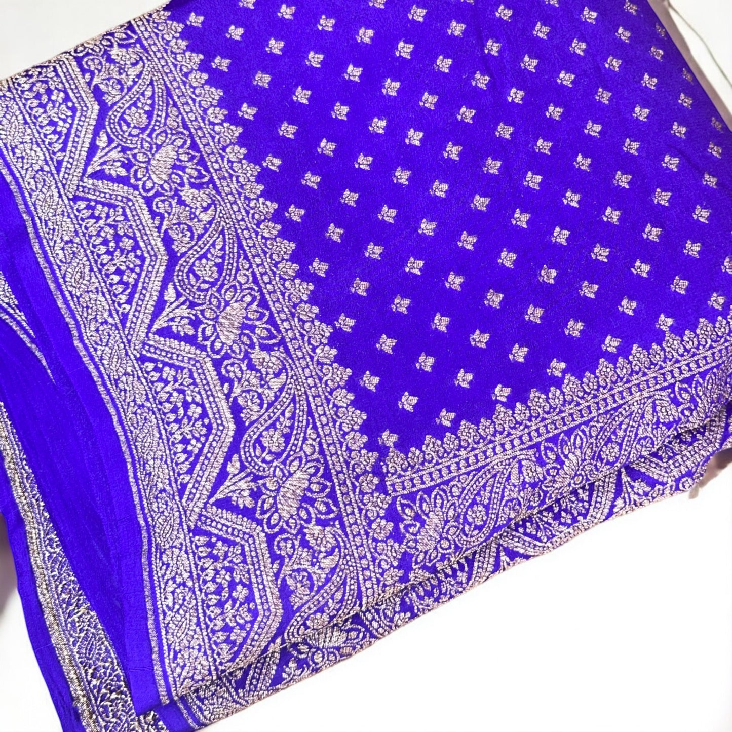 Purple pure crepe silk saree