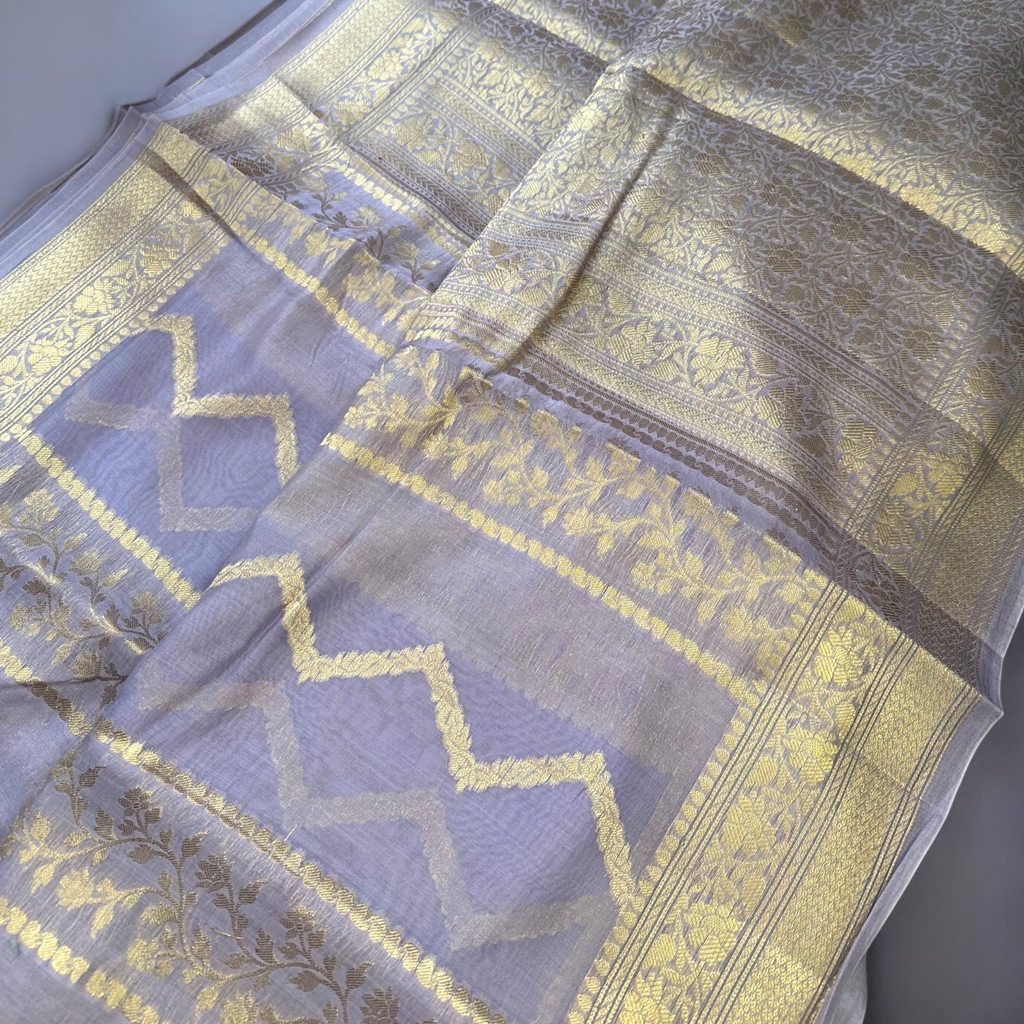 Lavender Chanderi cotton silk