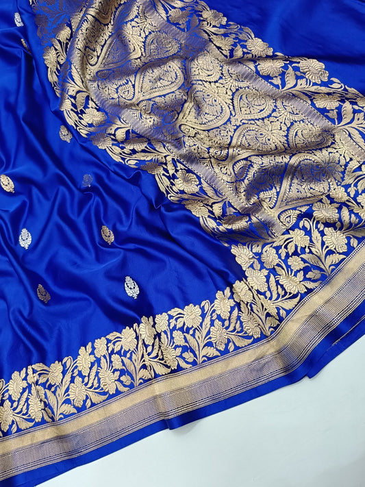 Blue Pure mashru silk saree