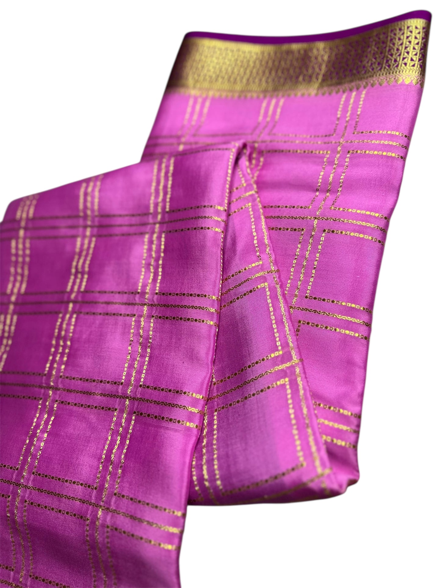 Rose pink- magenta box pure crepe silk saree