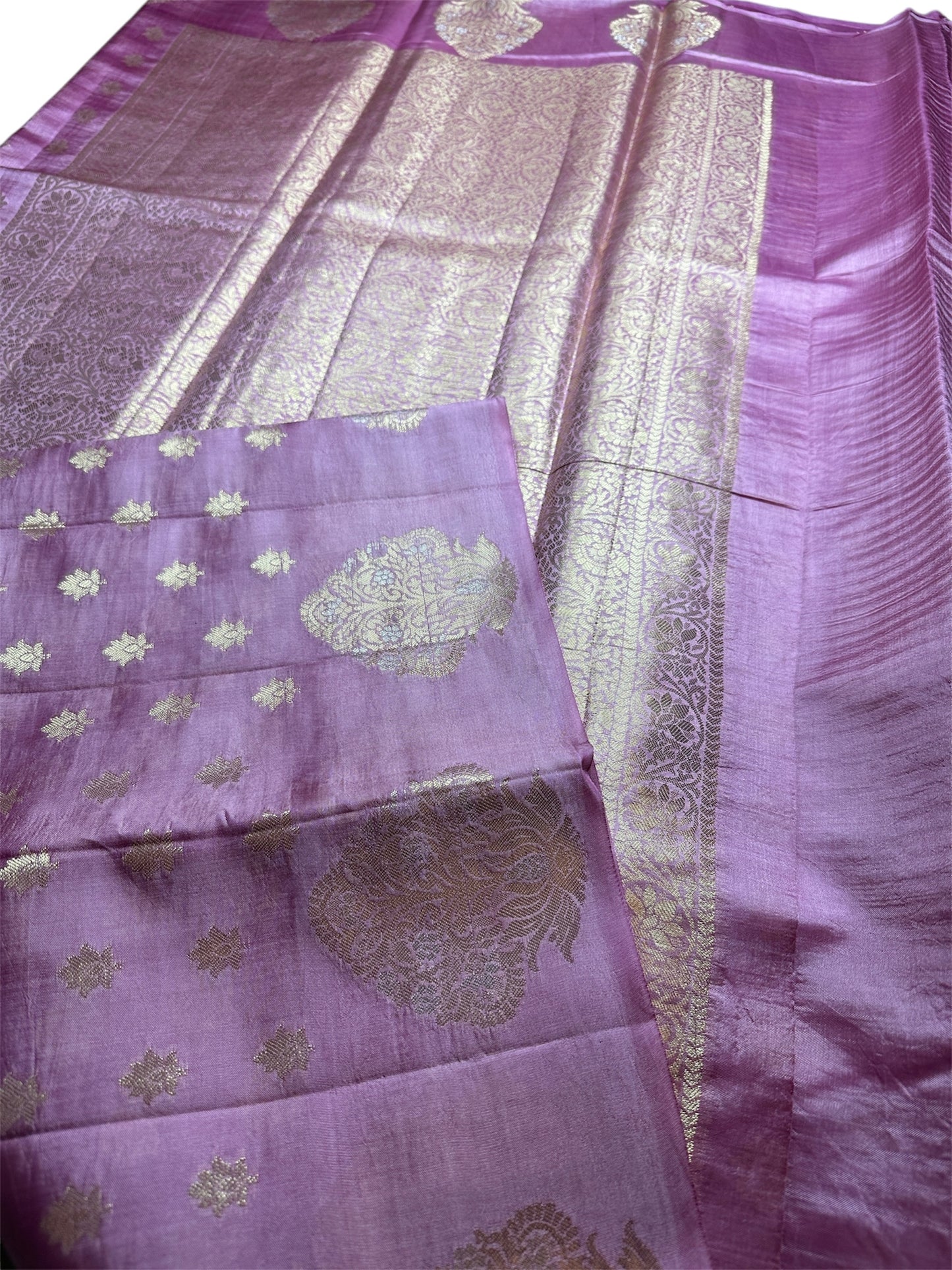 Pink Raw mango pure silk saree