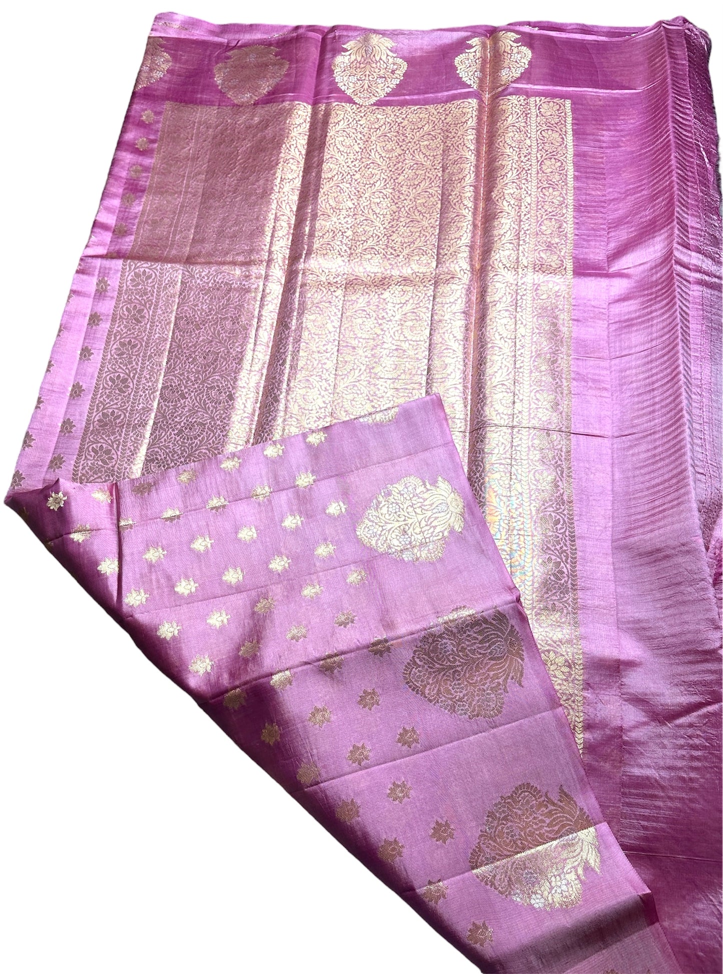 Pink Raw mango pure silk saree
