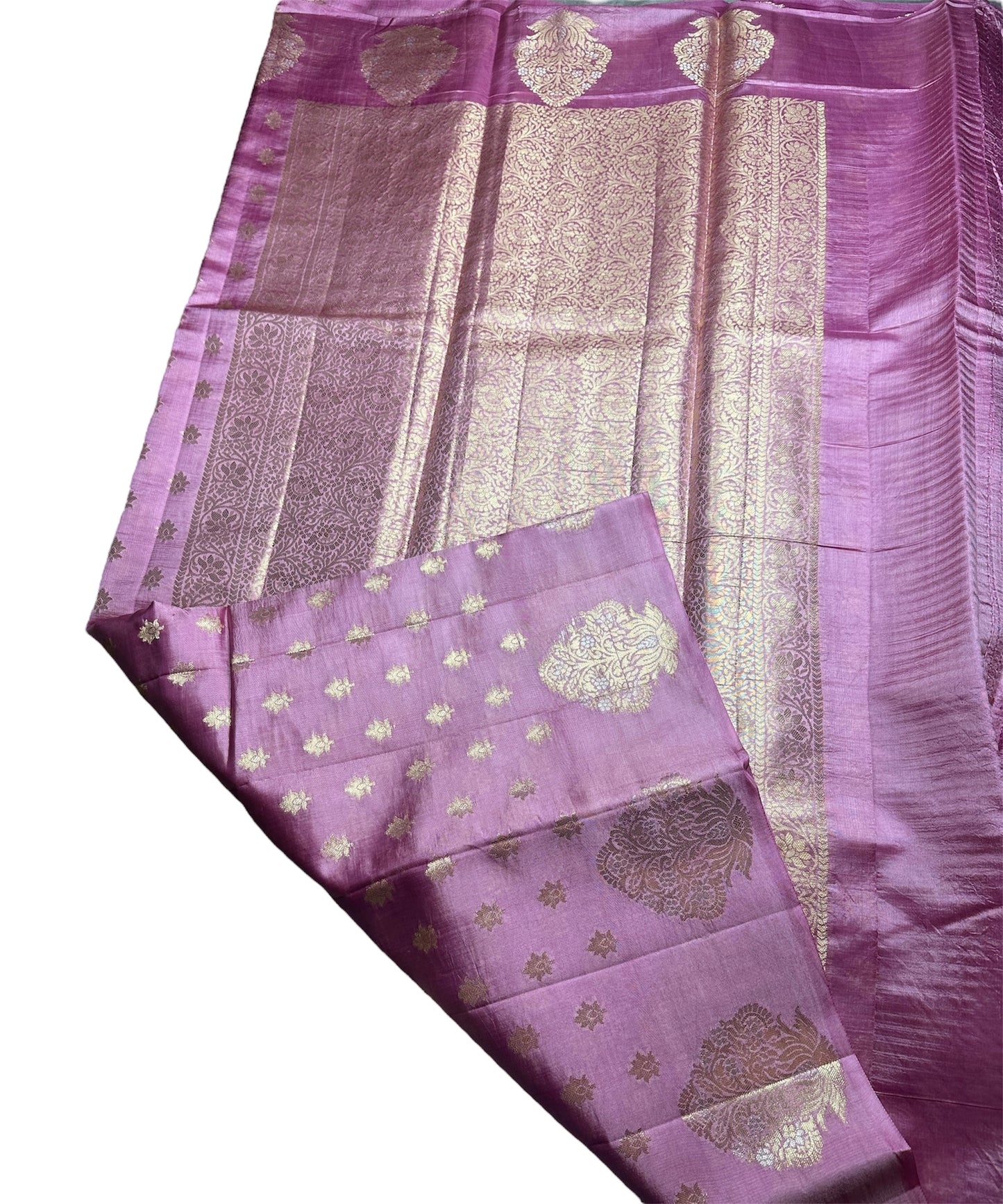 Pink Raw mango pure silk saree