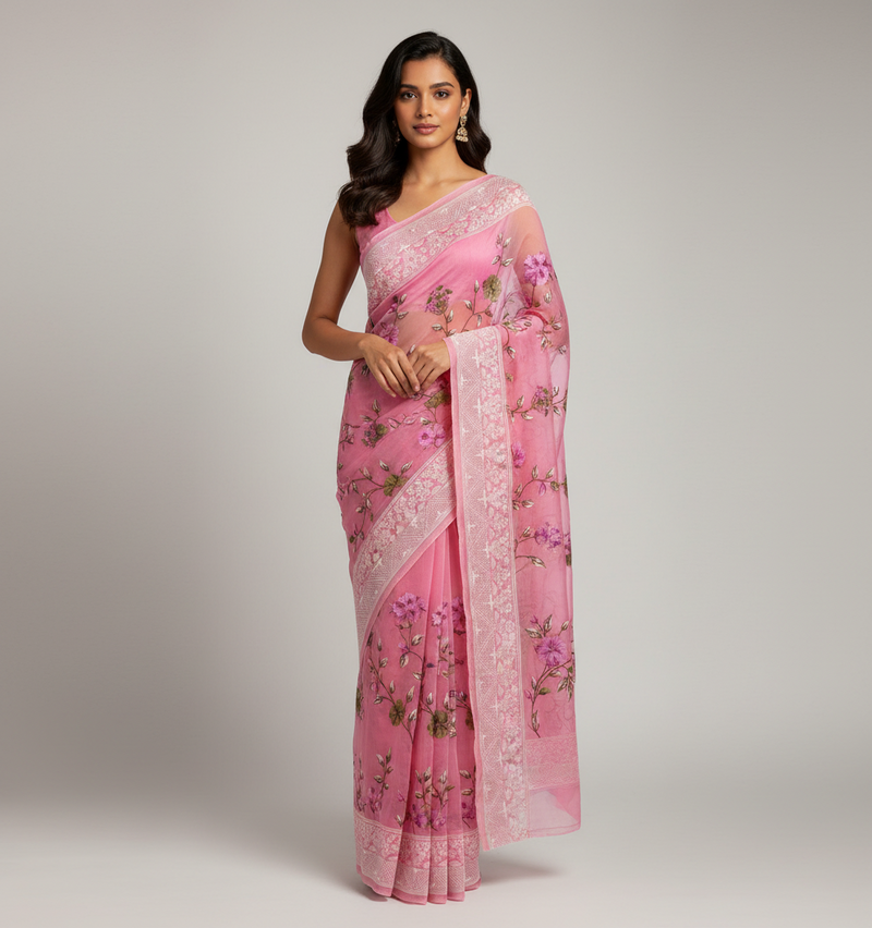 PURE ORGANZA SAREE