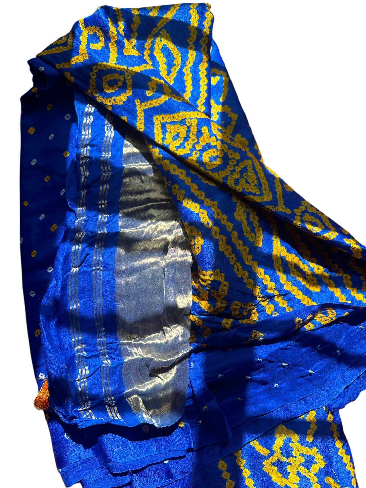 Royal blue pure gajji gharchola saree