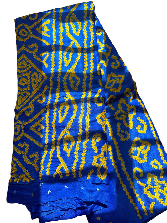 Royal blue pure gajji gharchola saree