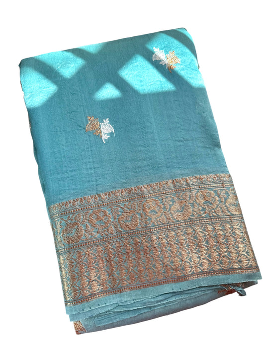 Rama green 0-100 Organza saree