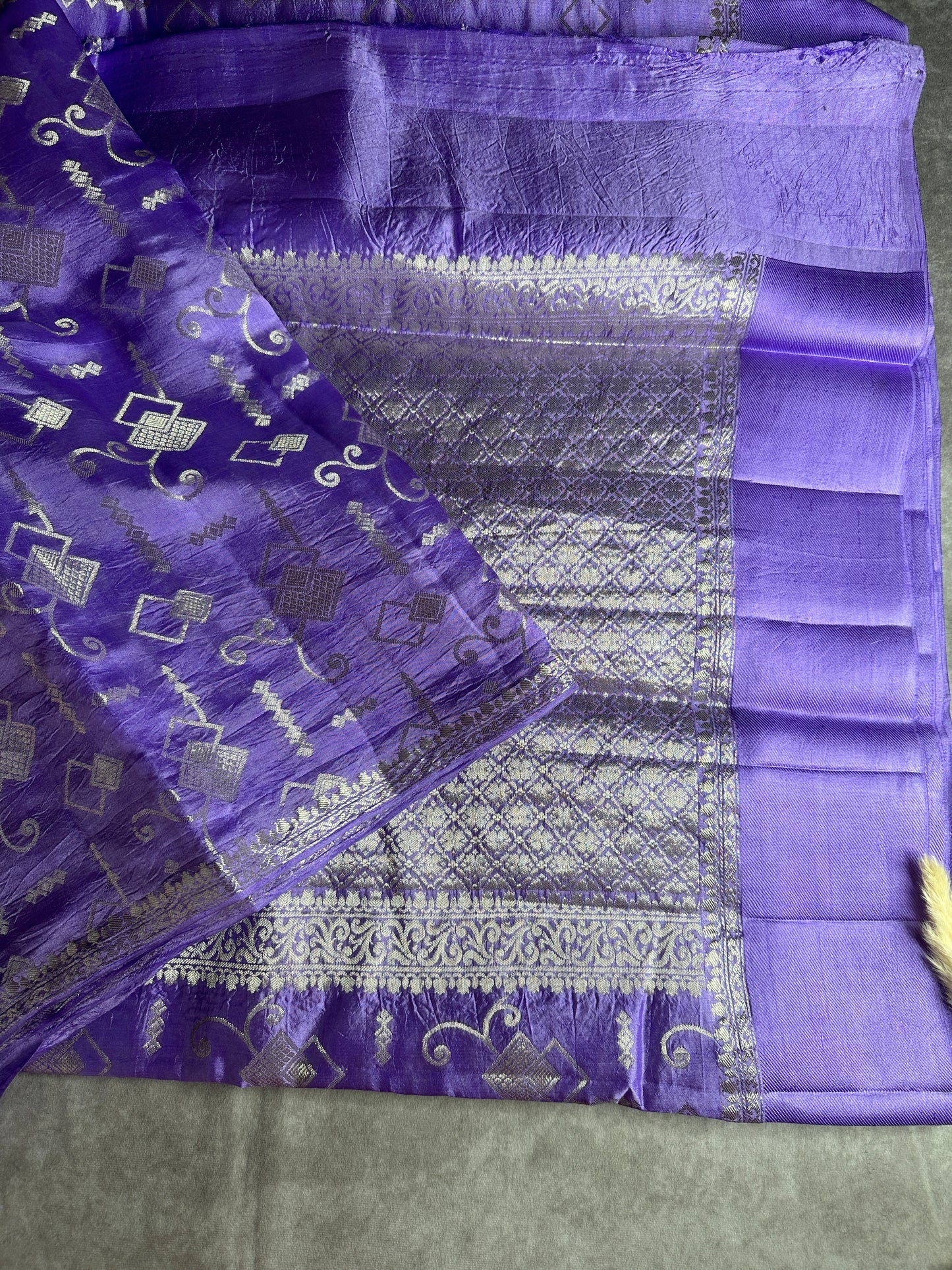 Lavender Raw mango pure silk saree