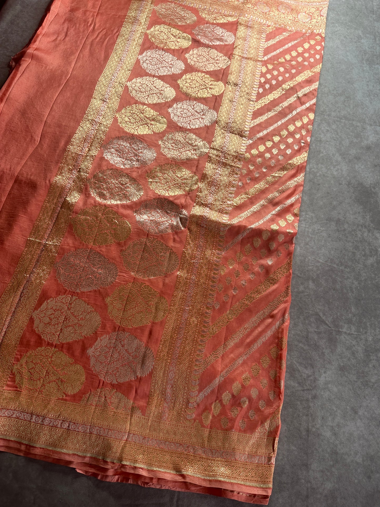 PEACH KATAN BY KATAN PURE SILK SAREE