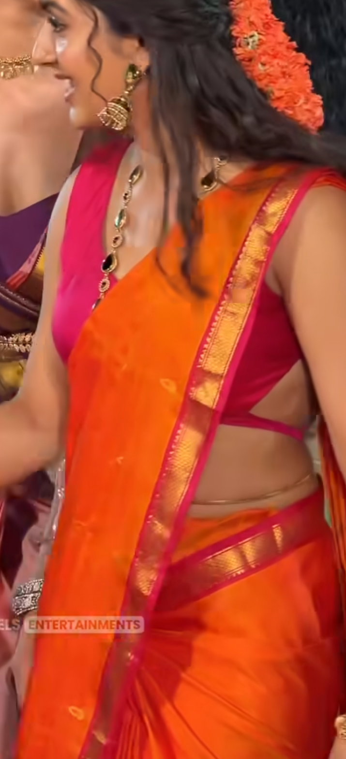 orange pink handloom silk saree