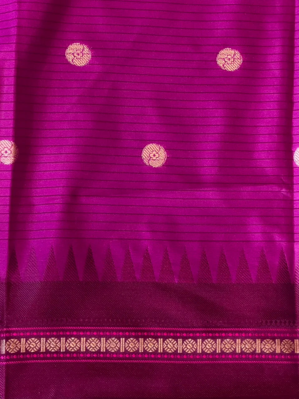 Magenta pink semi silk saree