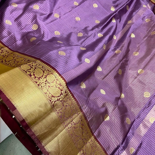 Lavender semi silk saree