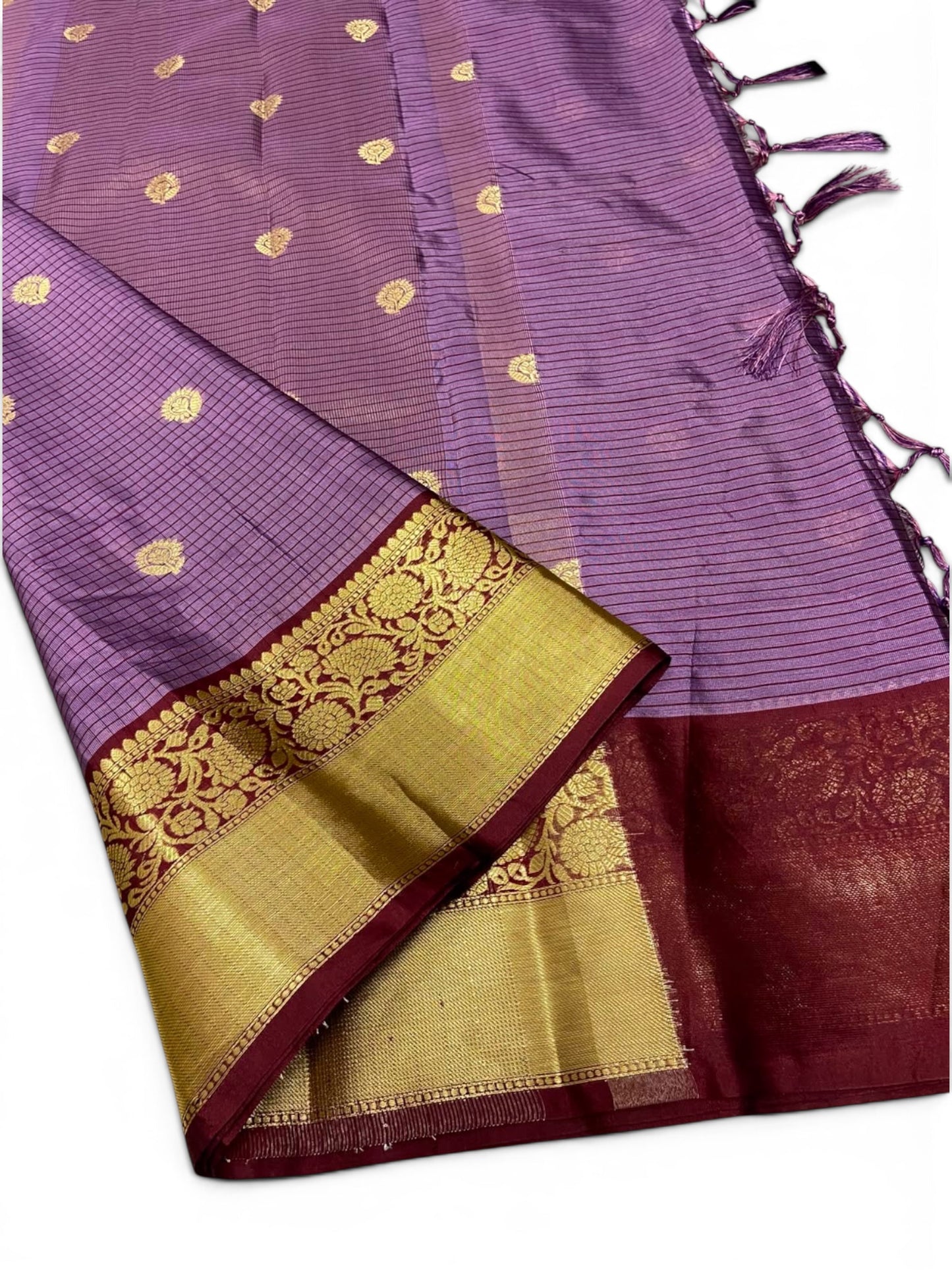 Lavender semi silk saree