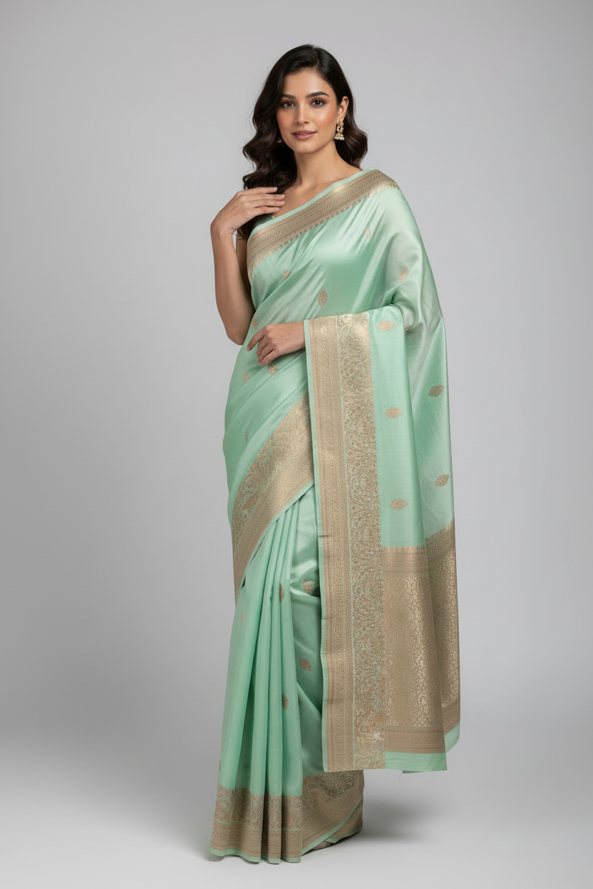 Light sean pure mashru silk saree