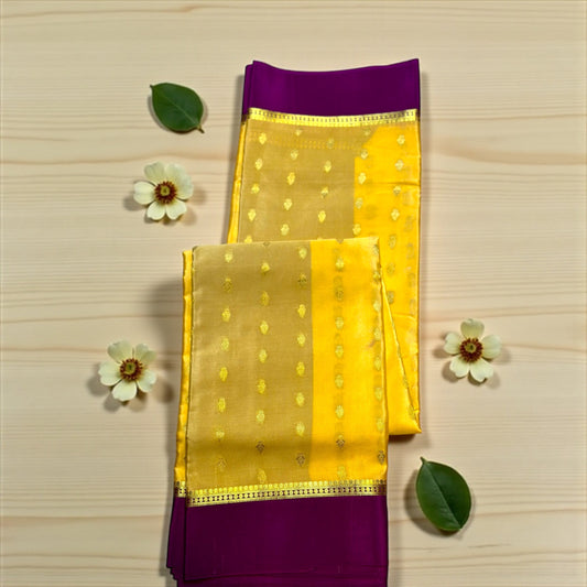 Honey- wine shade Soundarya butta pure crepe saree