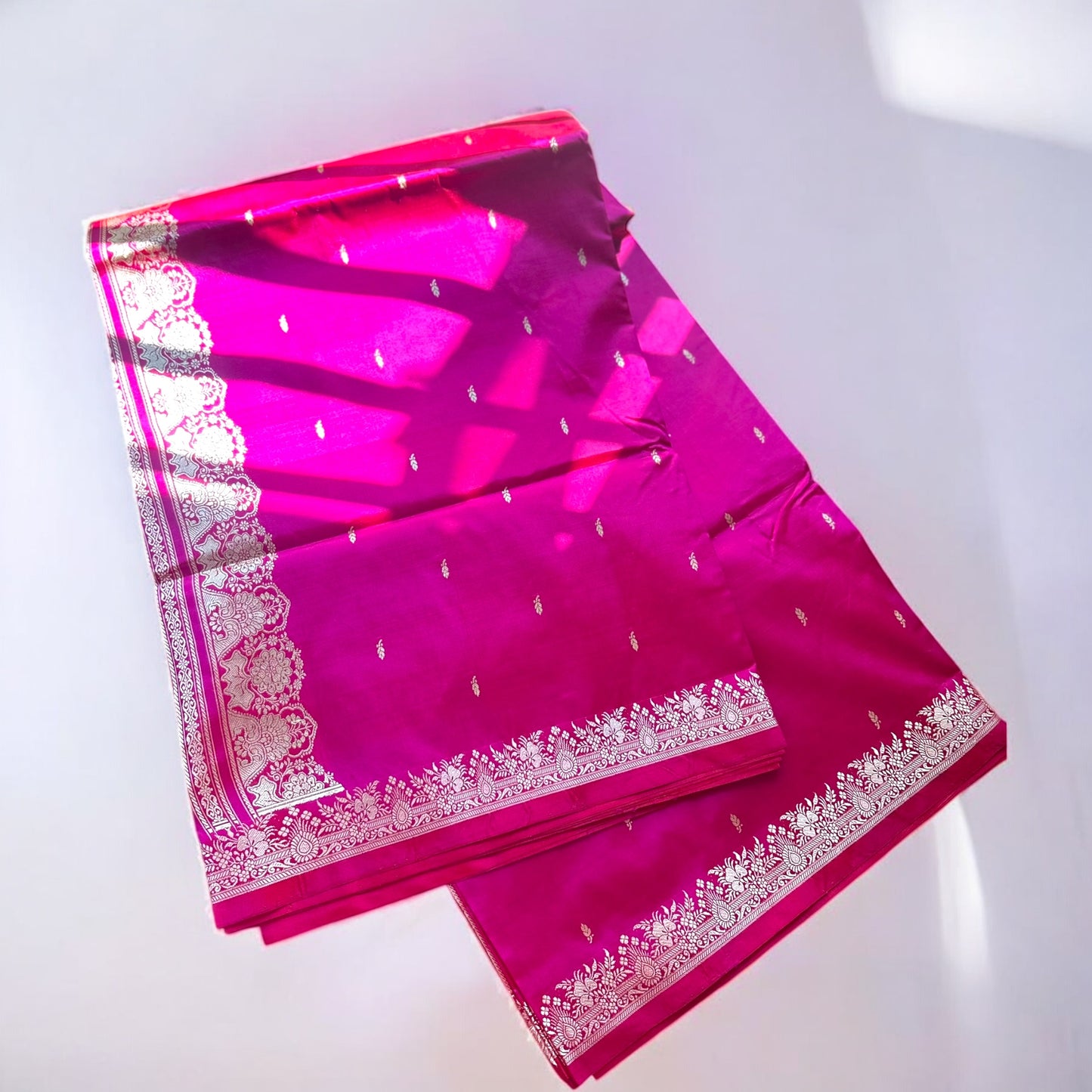 Pink pure Katan silk saree