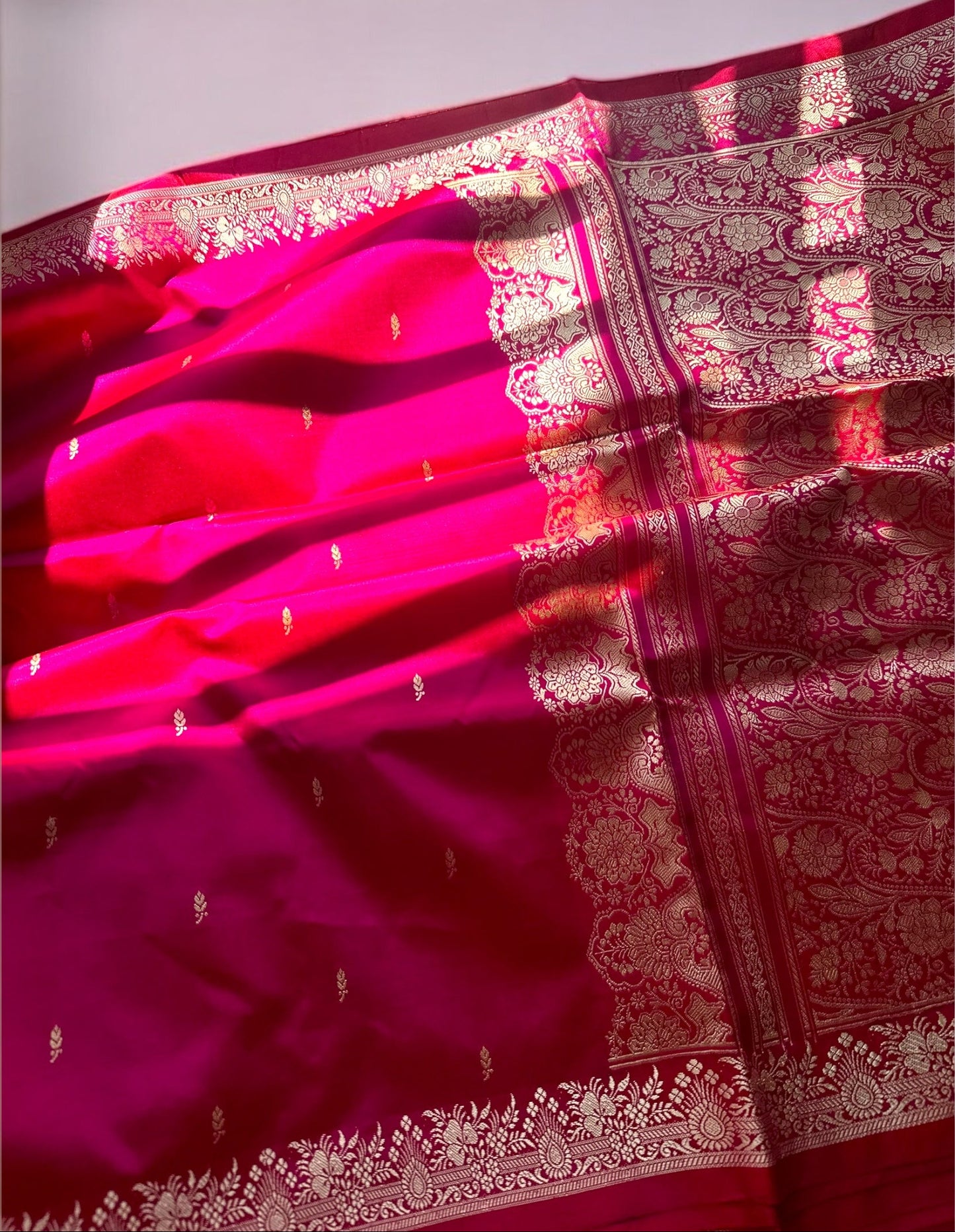 Pink pure Katan silk saree