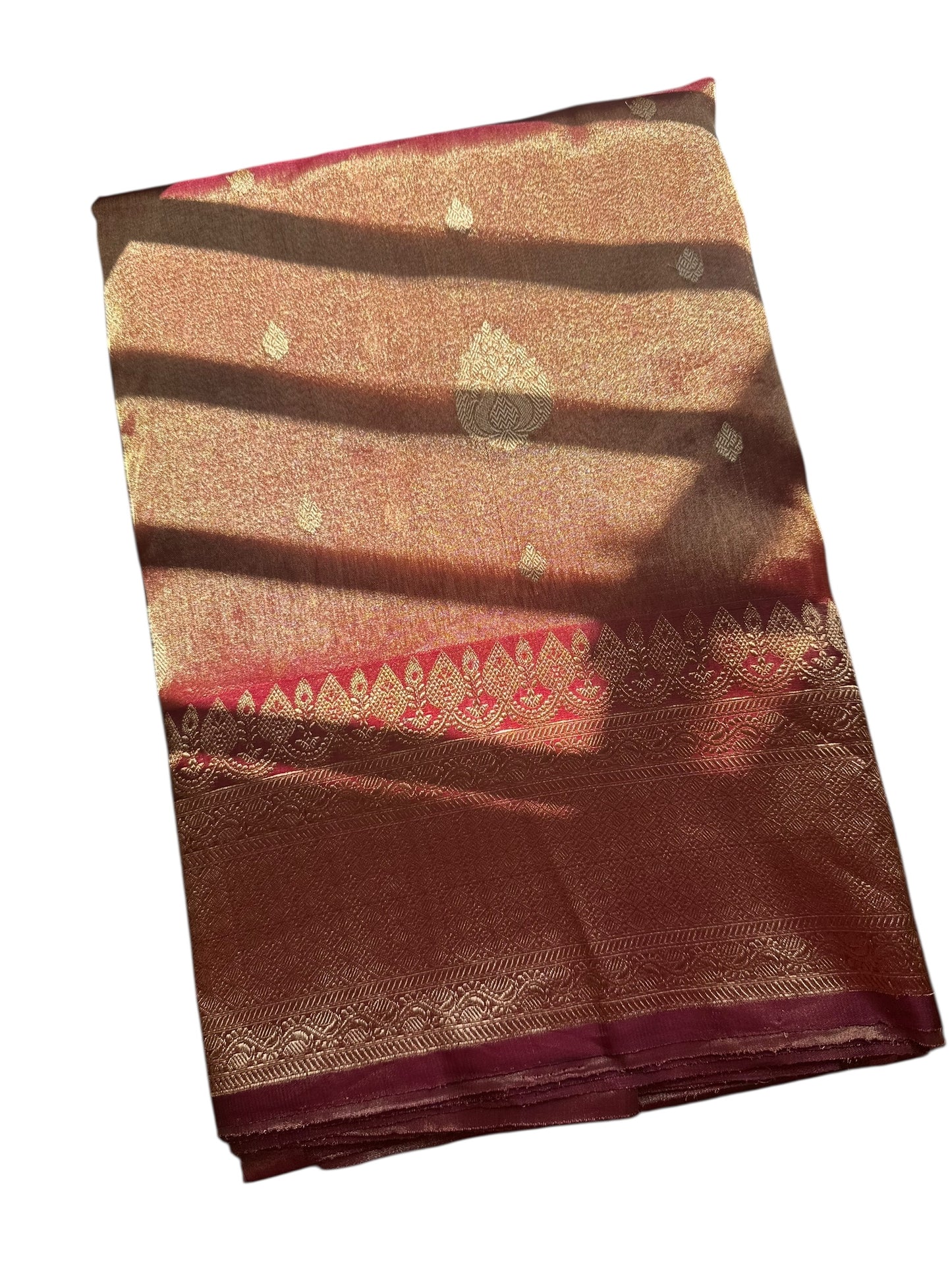 Magenta Pure Katan tissue silk saree