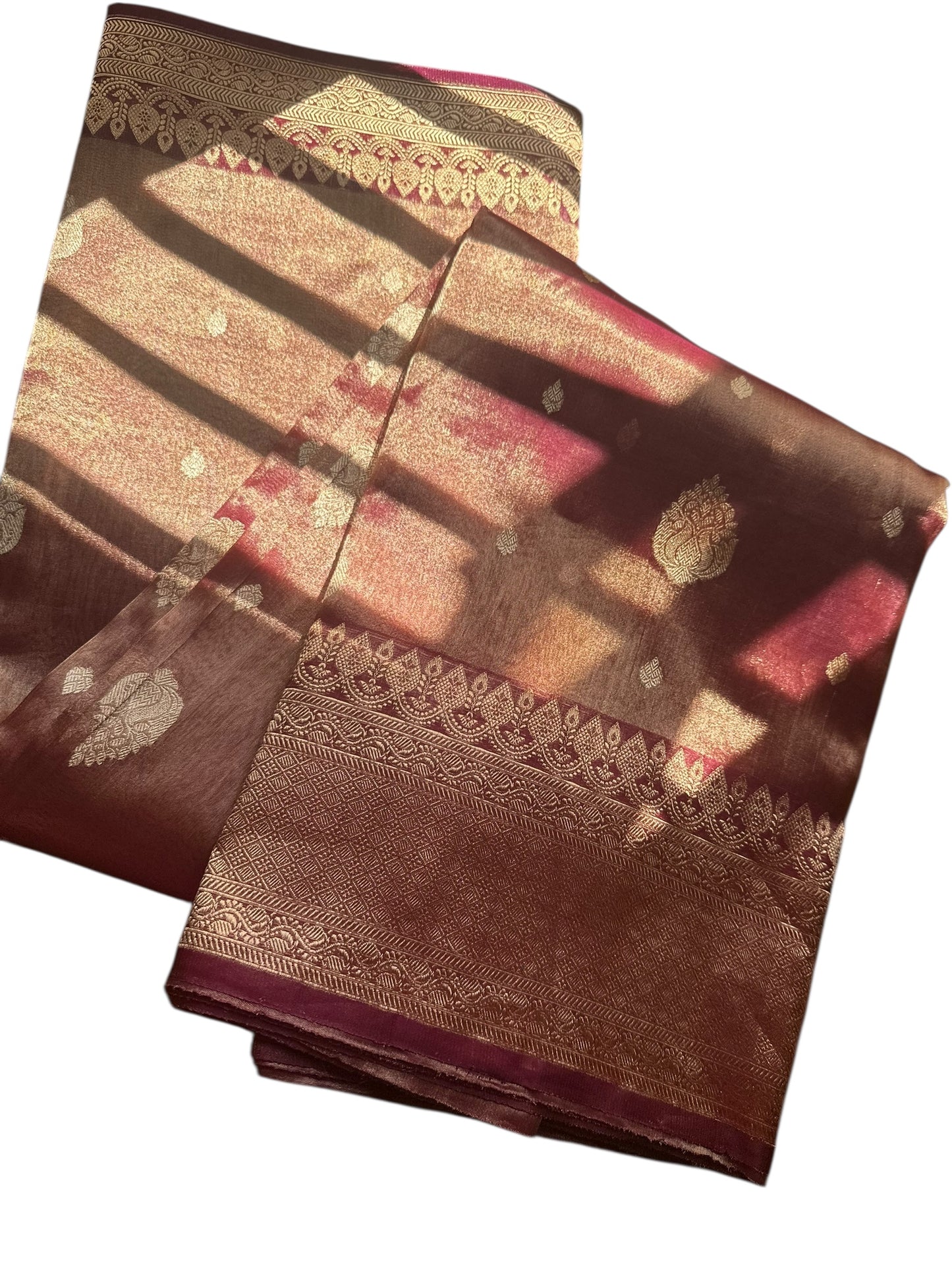 Magenta Pure Katan tissue silk saree
