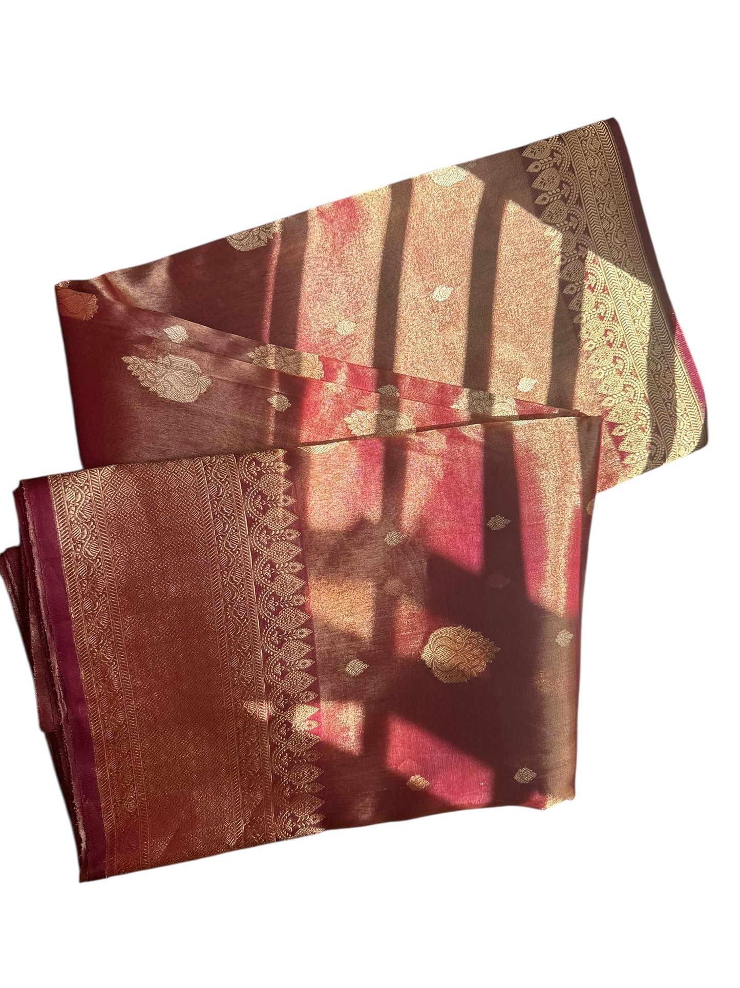Magenta Pure Katan tissue silk saree