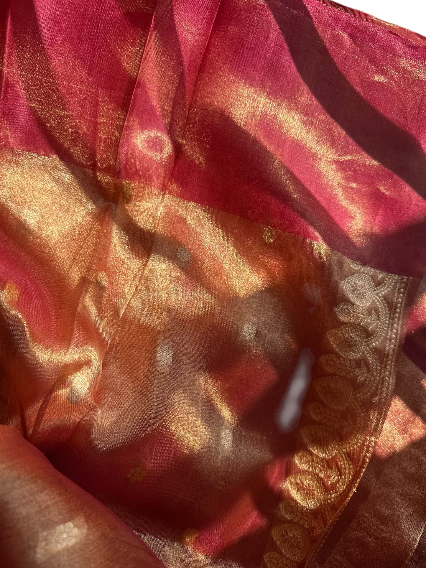 Magenta Pure Katan tissue silk saree
