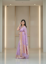 Lavender pure organza saree