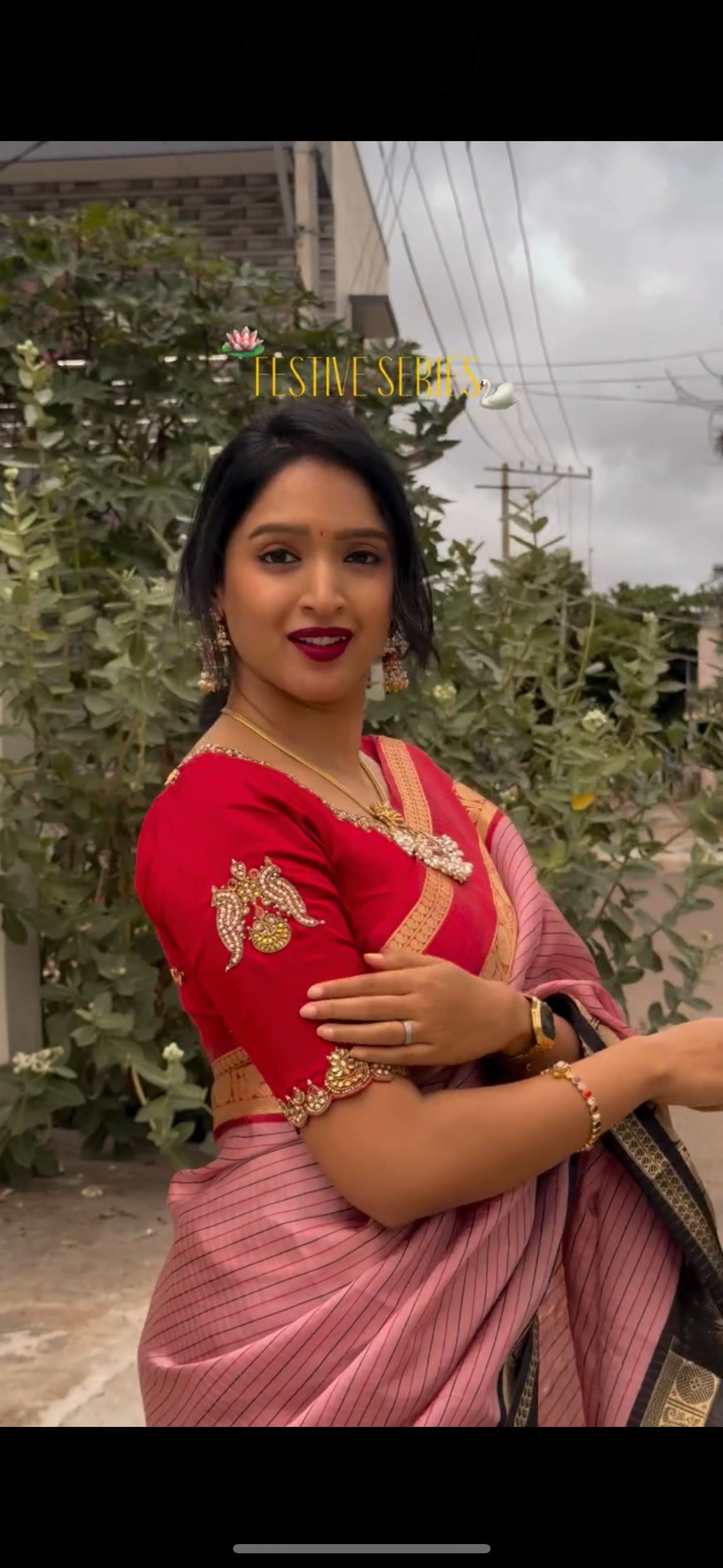 pink semi silk saree- preorder only