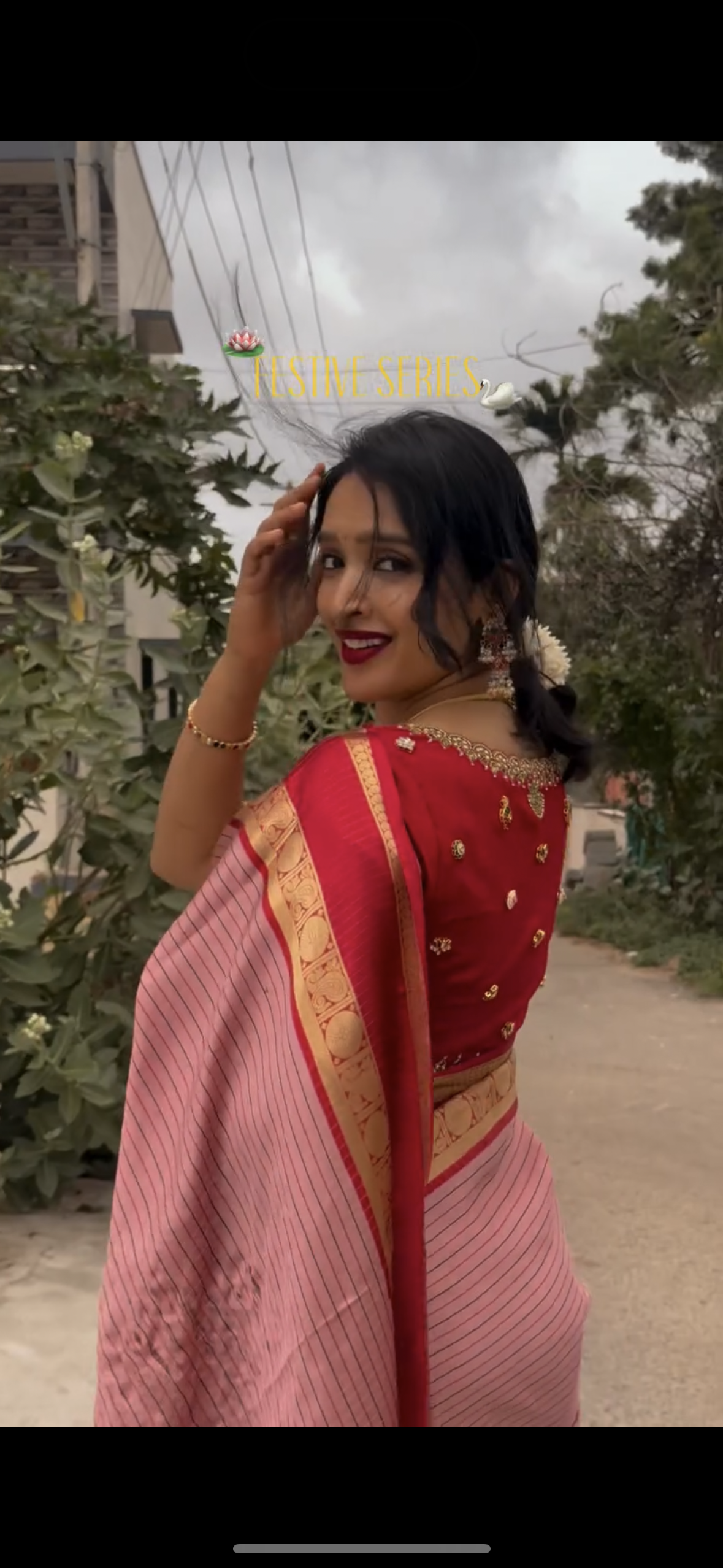 pink semi silk saree- preorder only