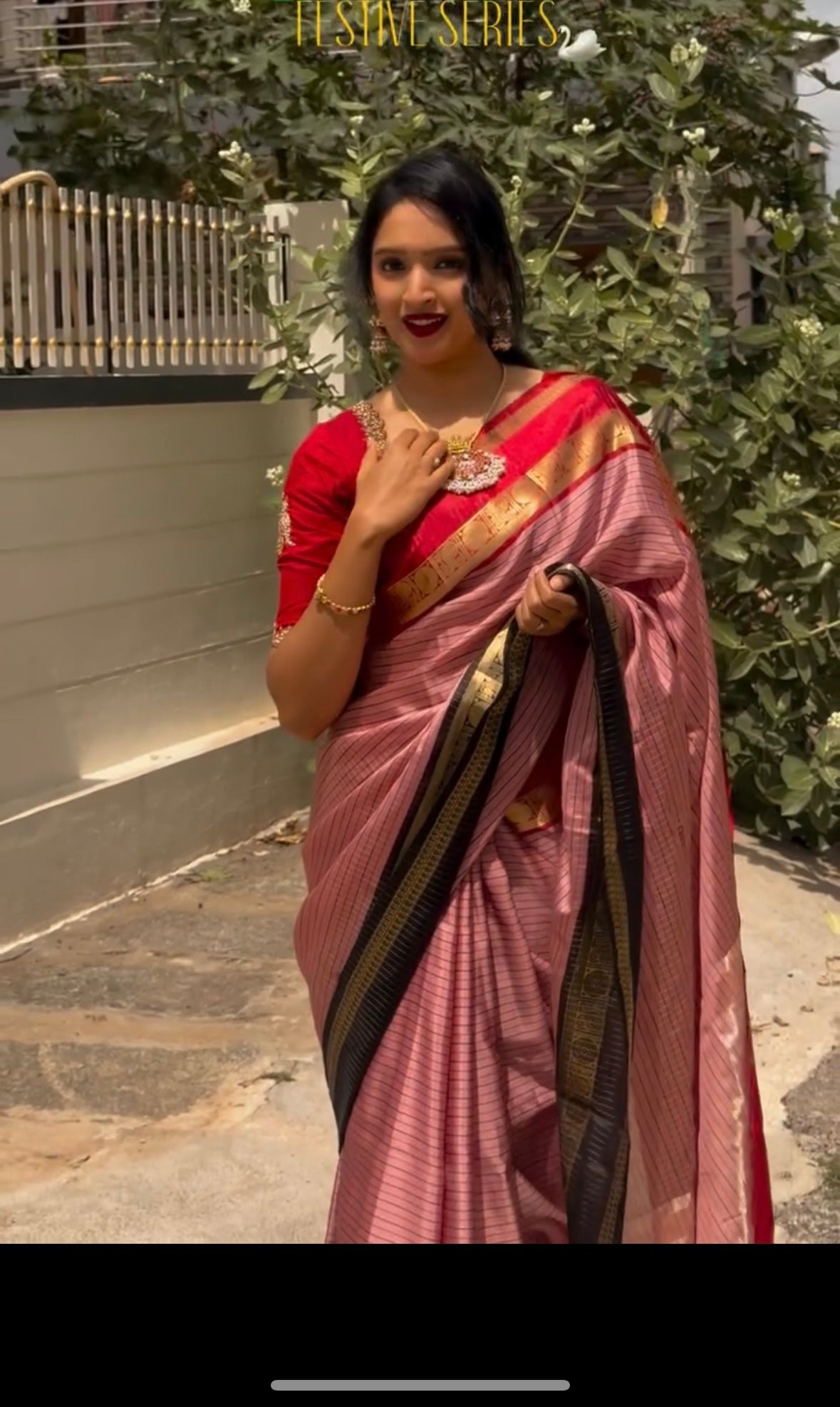 pink semi silk saree- preorder only